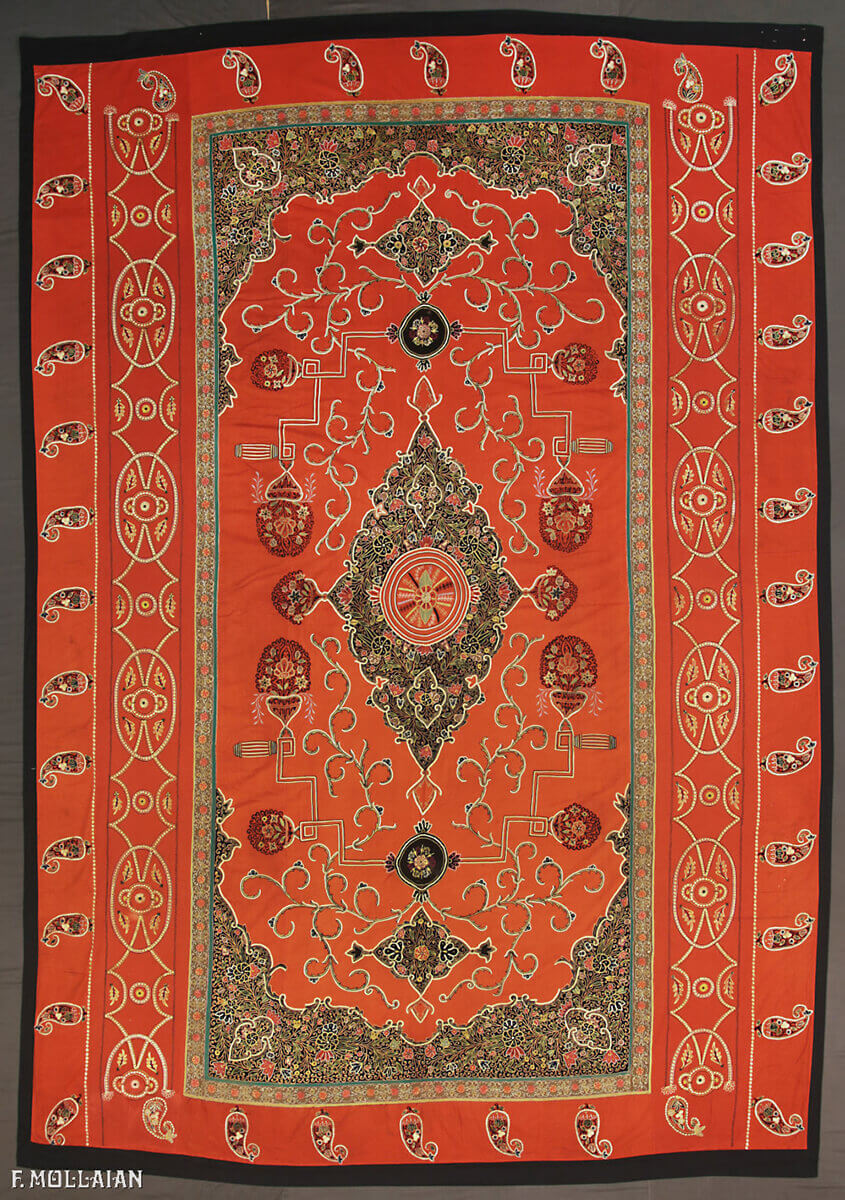 Textile Persan Antique Rashti-Duzi n°:35012796